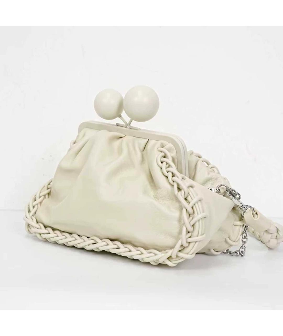 WEEKEND MAX MARA Белая кожаная сумка с короткими ручками, фото 2