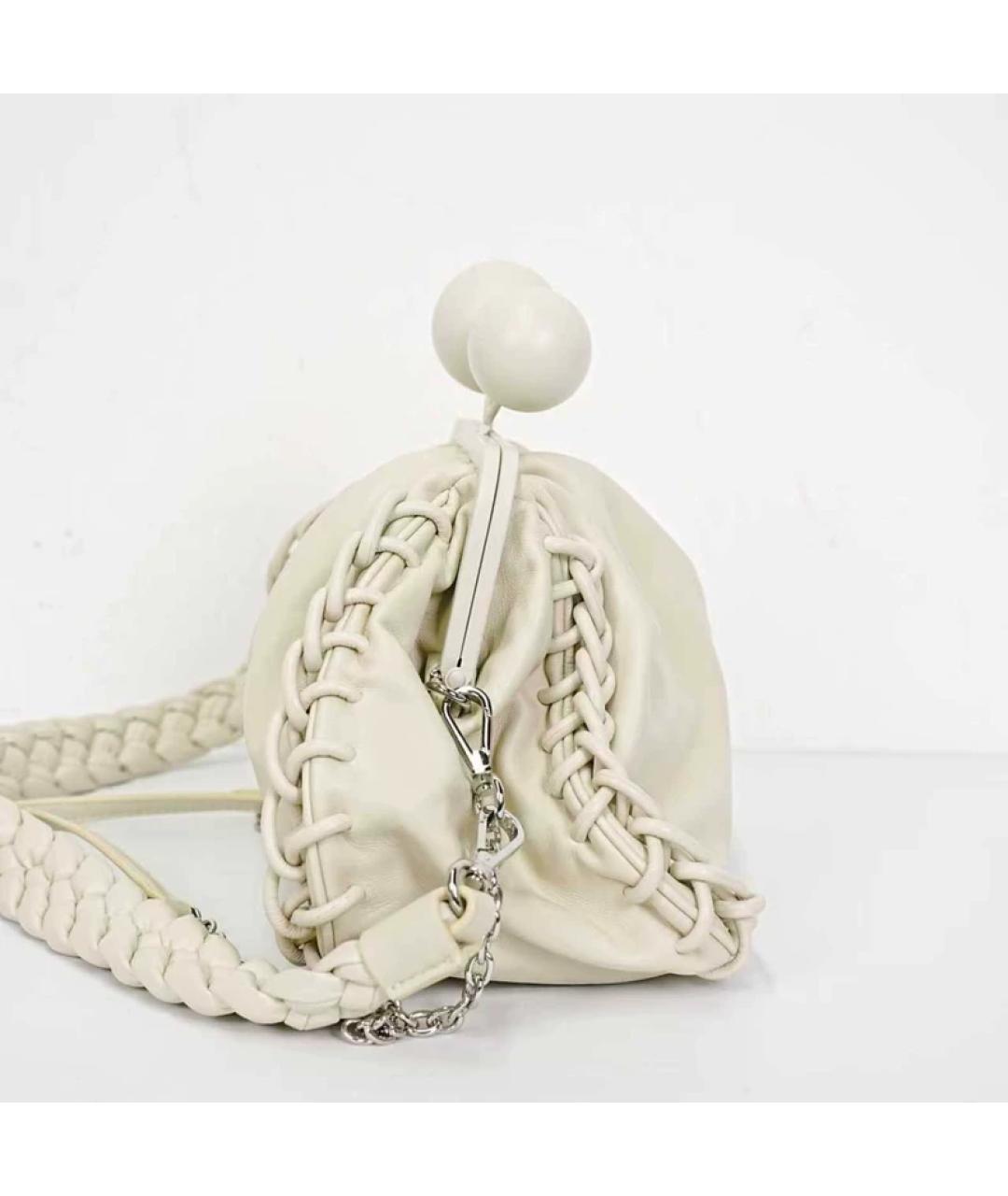 WEEKEND MAX MARA Белая кожаная сумка с короткими ручками, фото 3