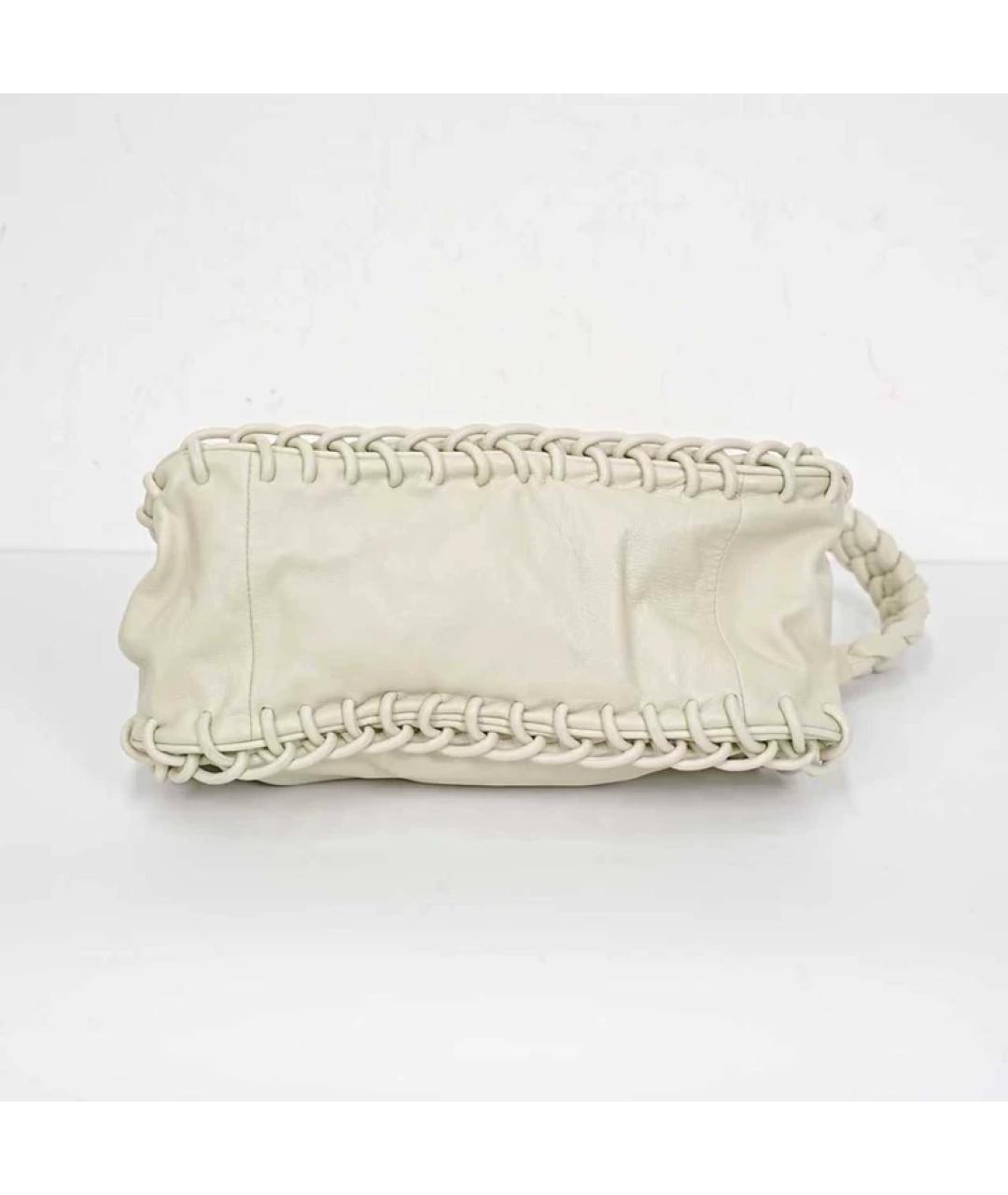 WEEKEND MAX MARA Белая кожаная сумка с короткими ручками, фото 6