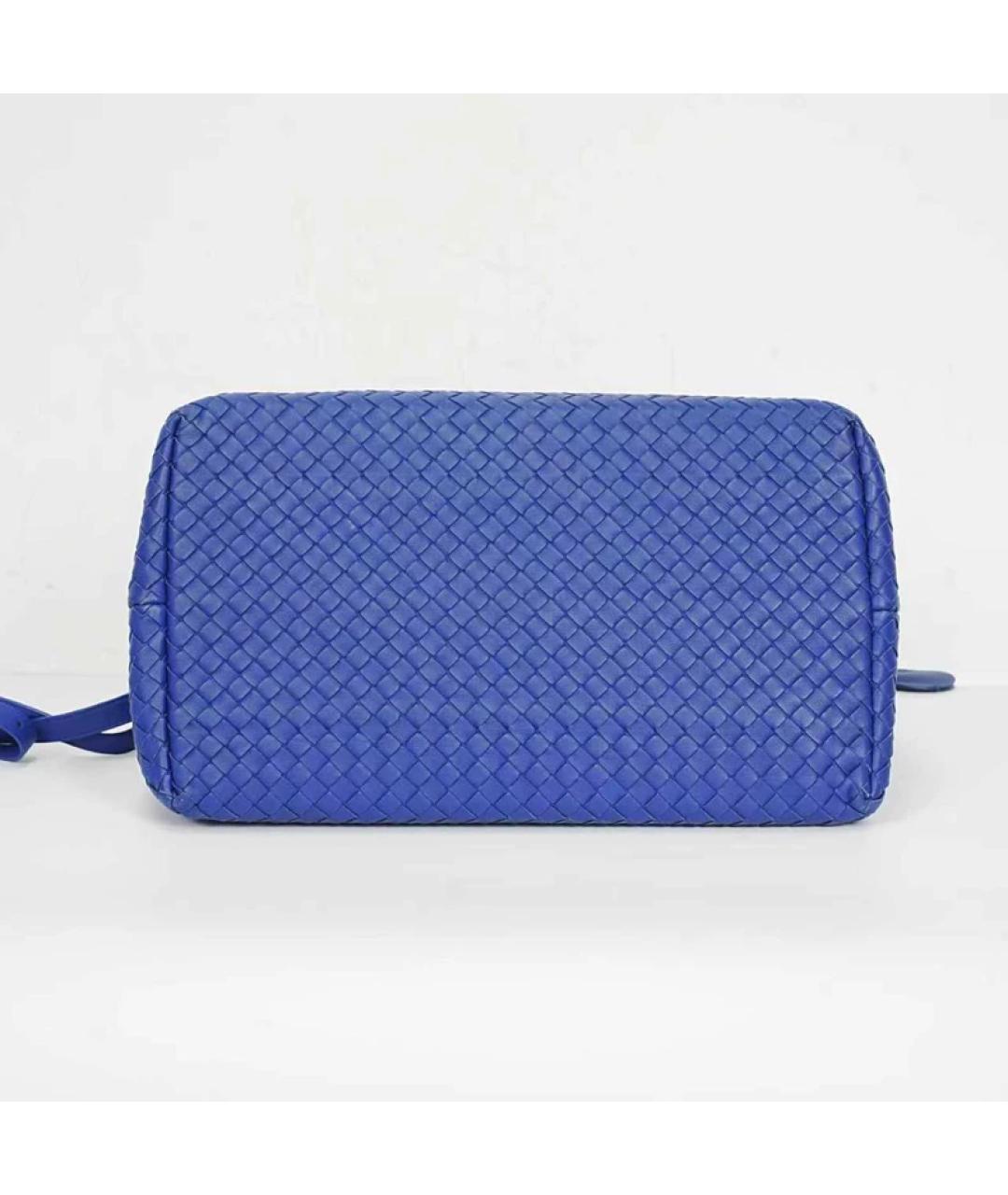 BOTTEGA VENETA Синяя кожаная сумка с короткими ручками, фото 7