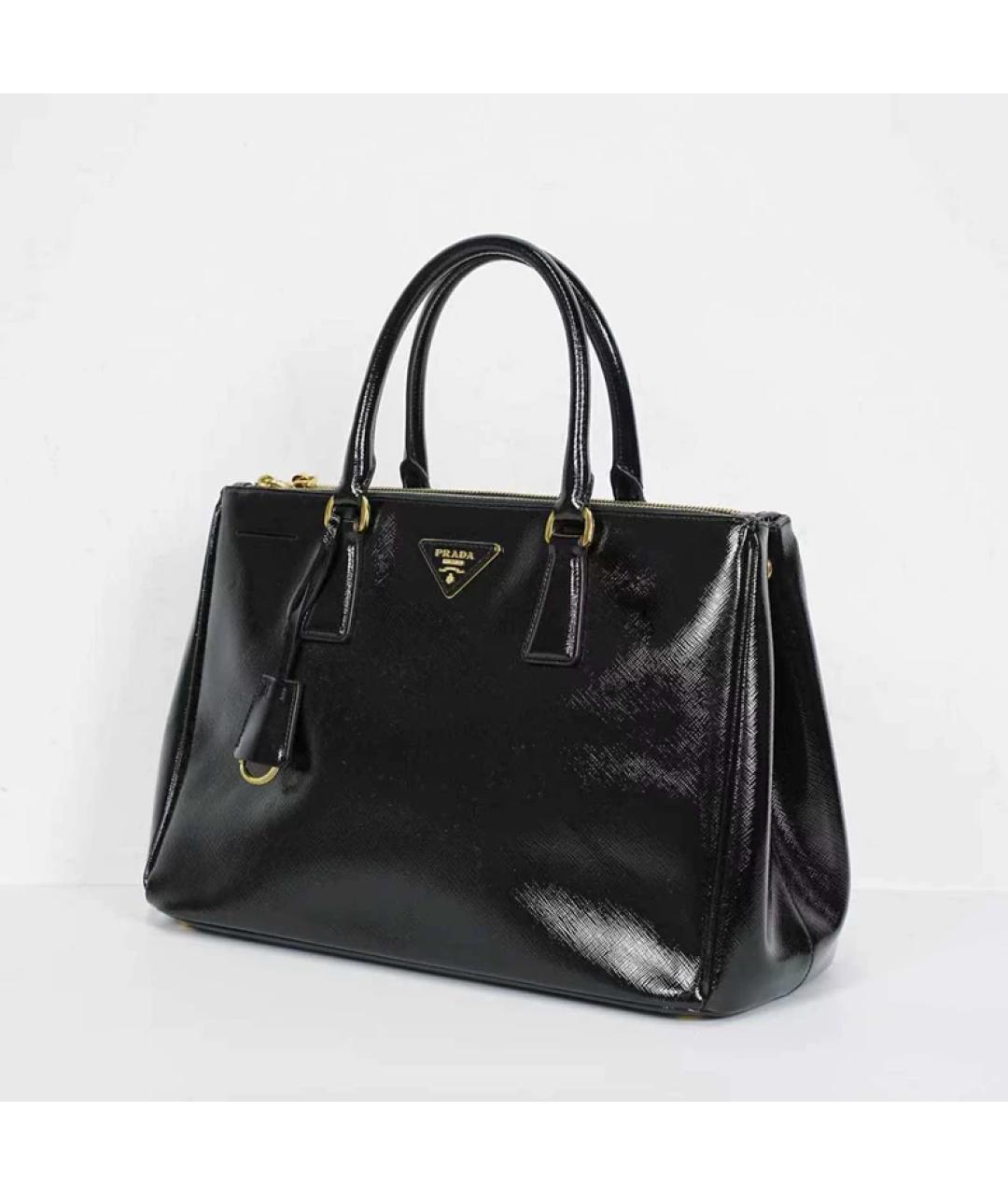 PRADA Черная кожаная сумка с короткими ручками, фото 6