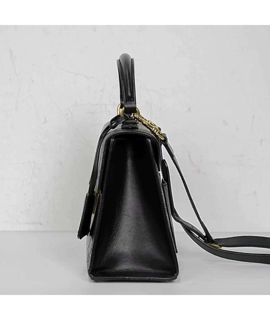 GUCCI Черная кожаная сумка с короткими ручками, фото 3