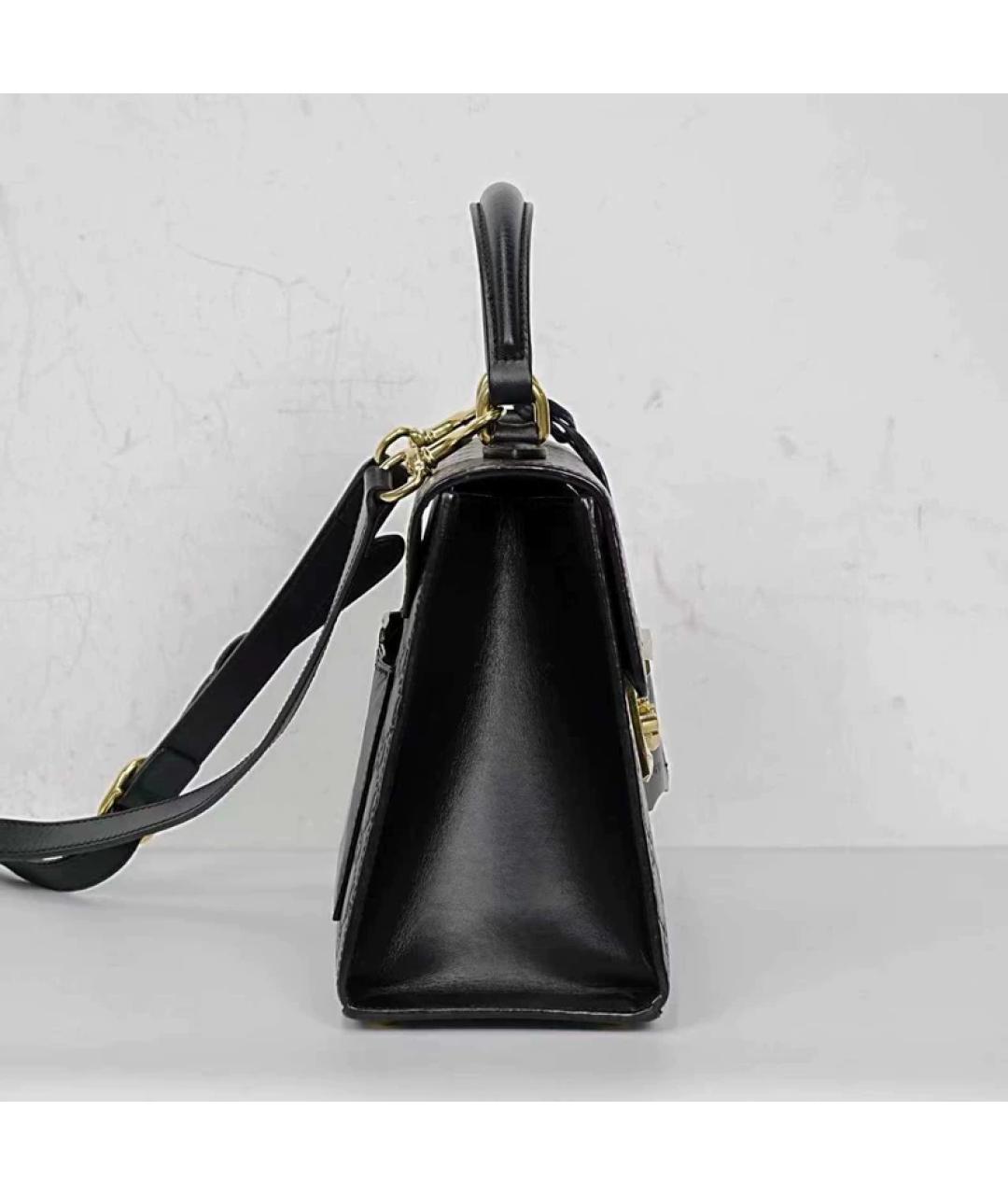 GUCCI Черная кожаная сумка с короткими ручками, фото 6