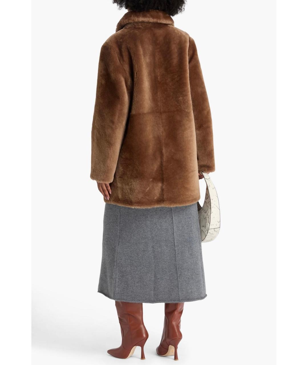 YVES SALOMON Коричневая меховая шуба, фото 3