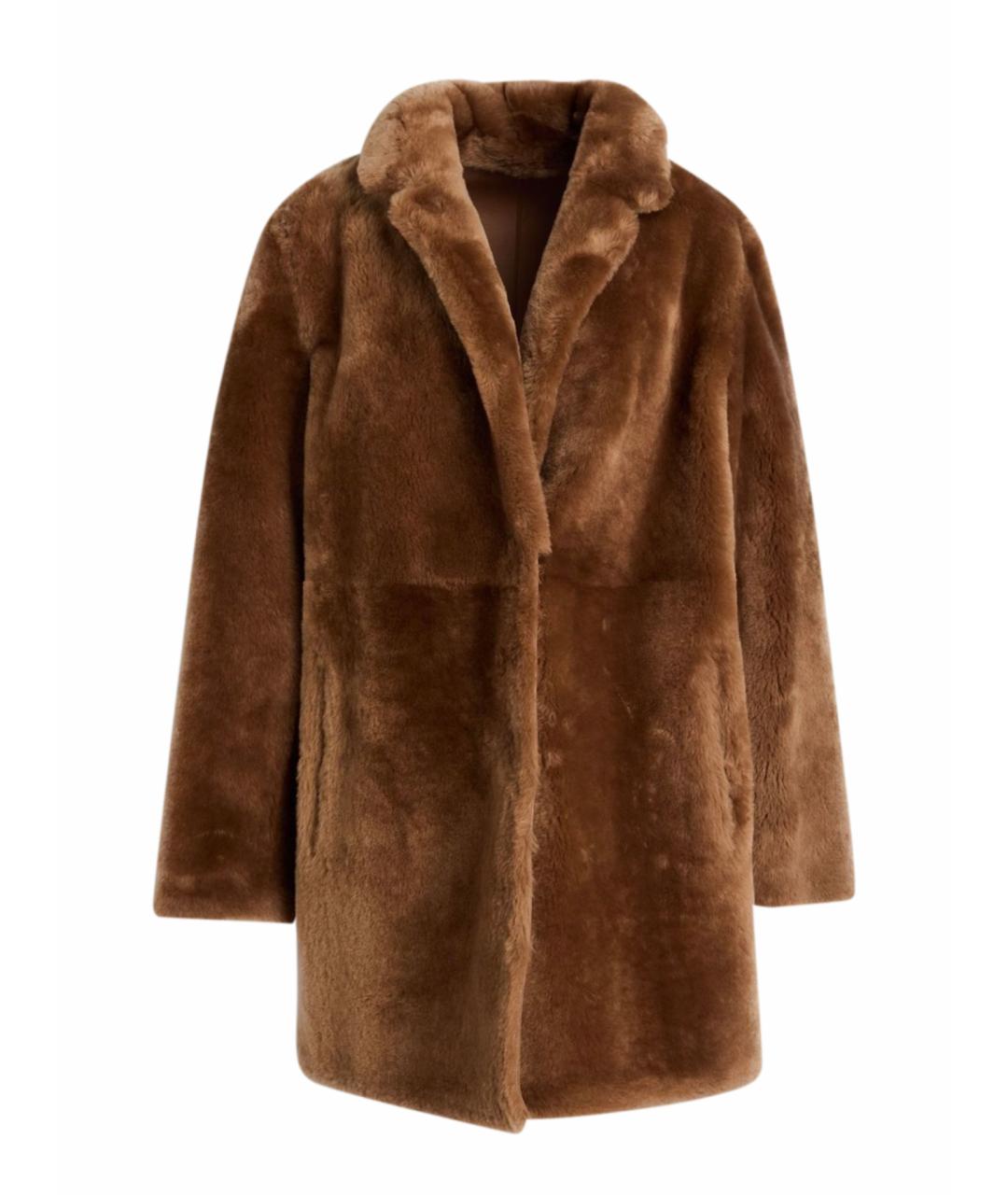 YVES SALOMON Коричневая меховая шуба, фото 1