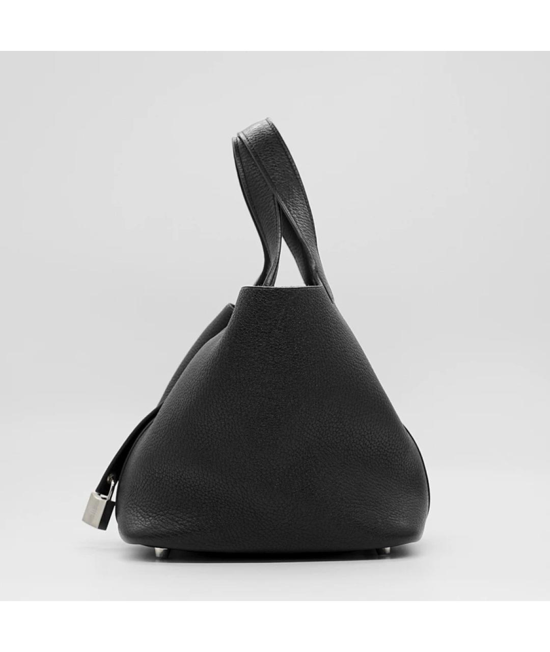 HERMES Черная кожаная сумка с короткими ручками, фото 6