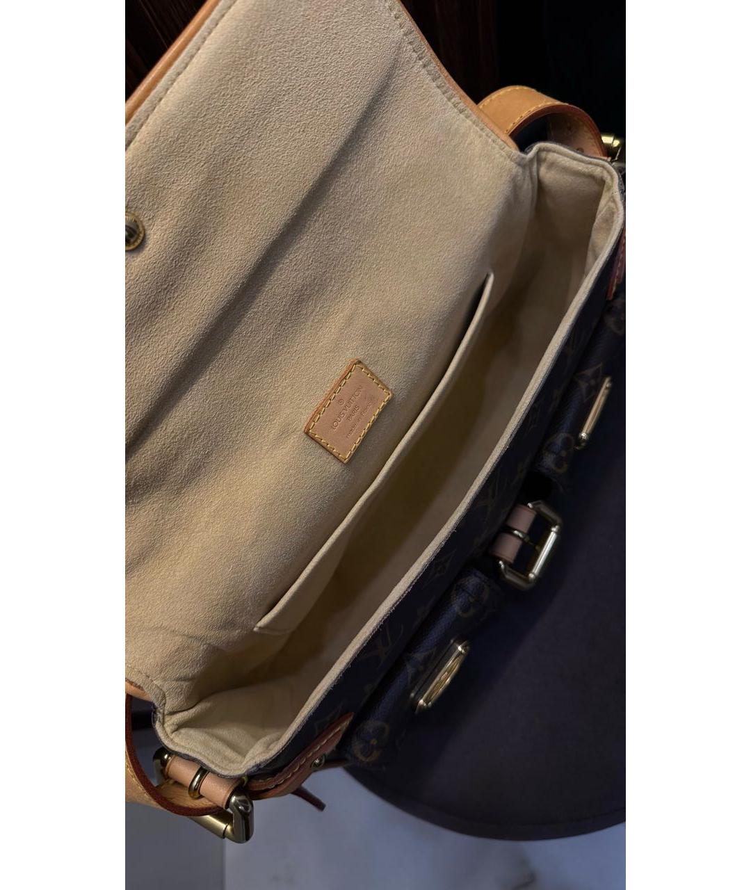 LOUIS VUITTON Коричневая кожаная сумка через плечо, фото 2