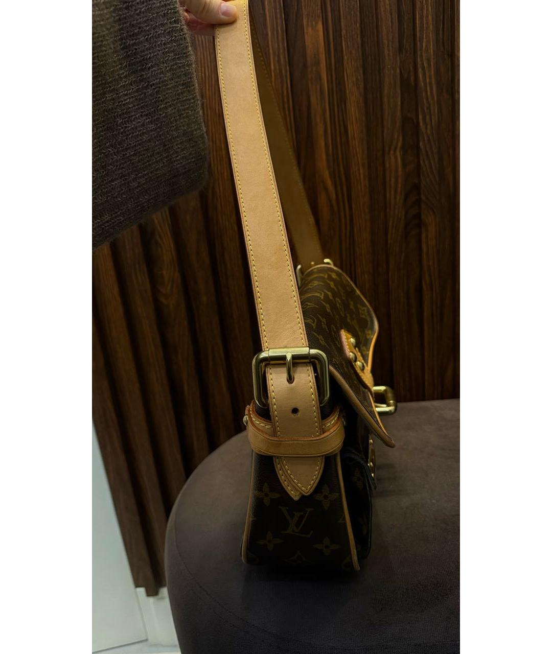 LOUIS VUITTON Коричневая кожаная сумка через плечо, фото 3