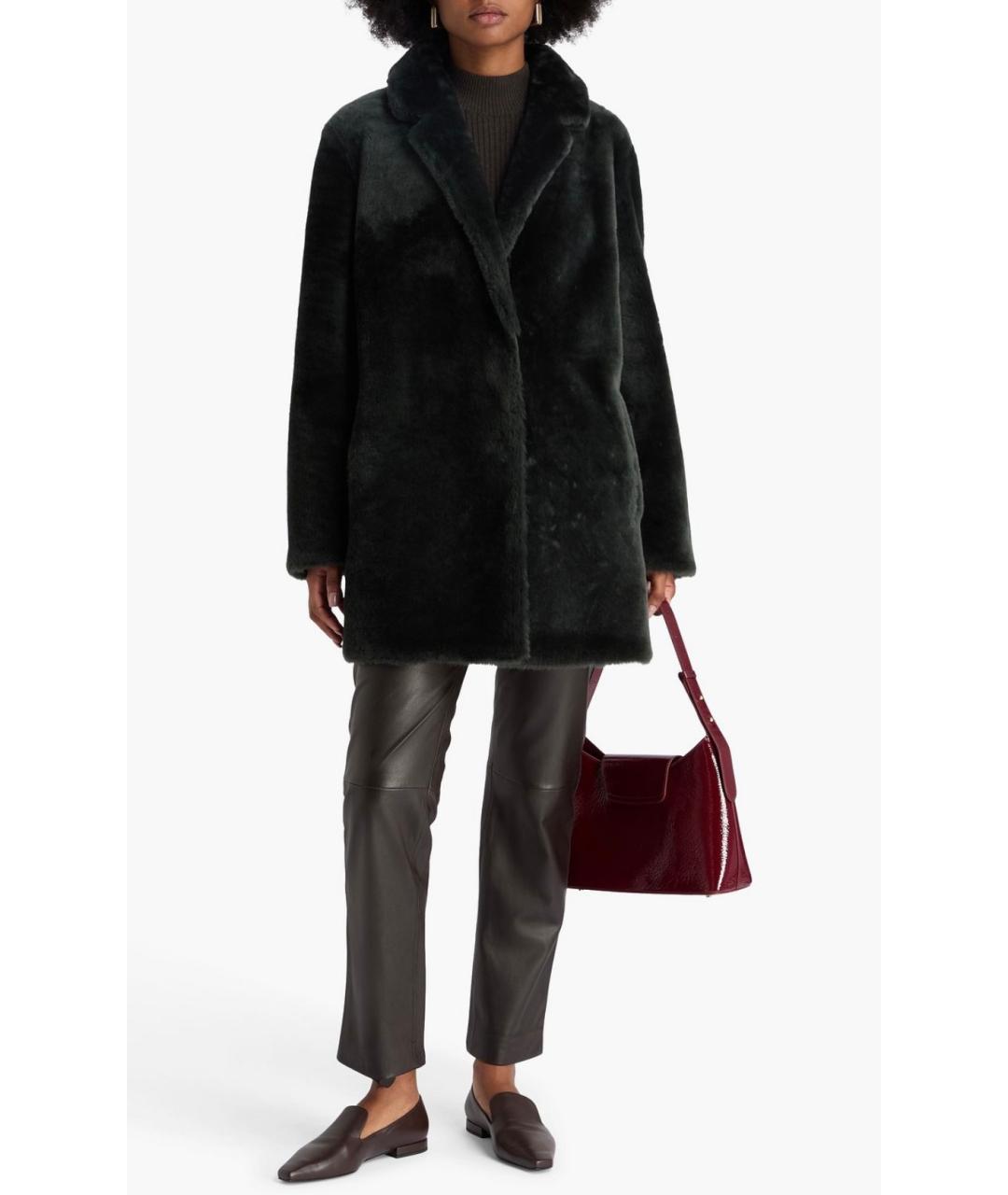 YVES SALOMON Зеленая меховая шуба, фото 2