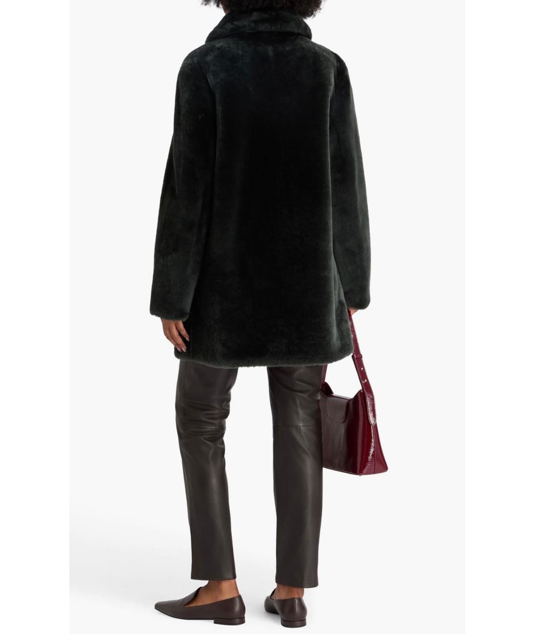 YVES SALOMON Зеленая меховая шуба, фото 3