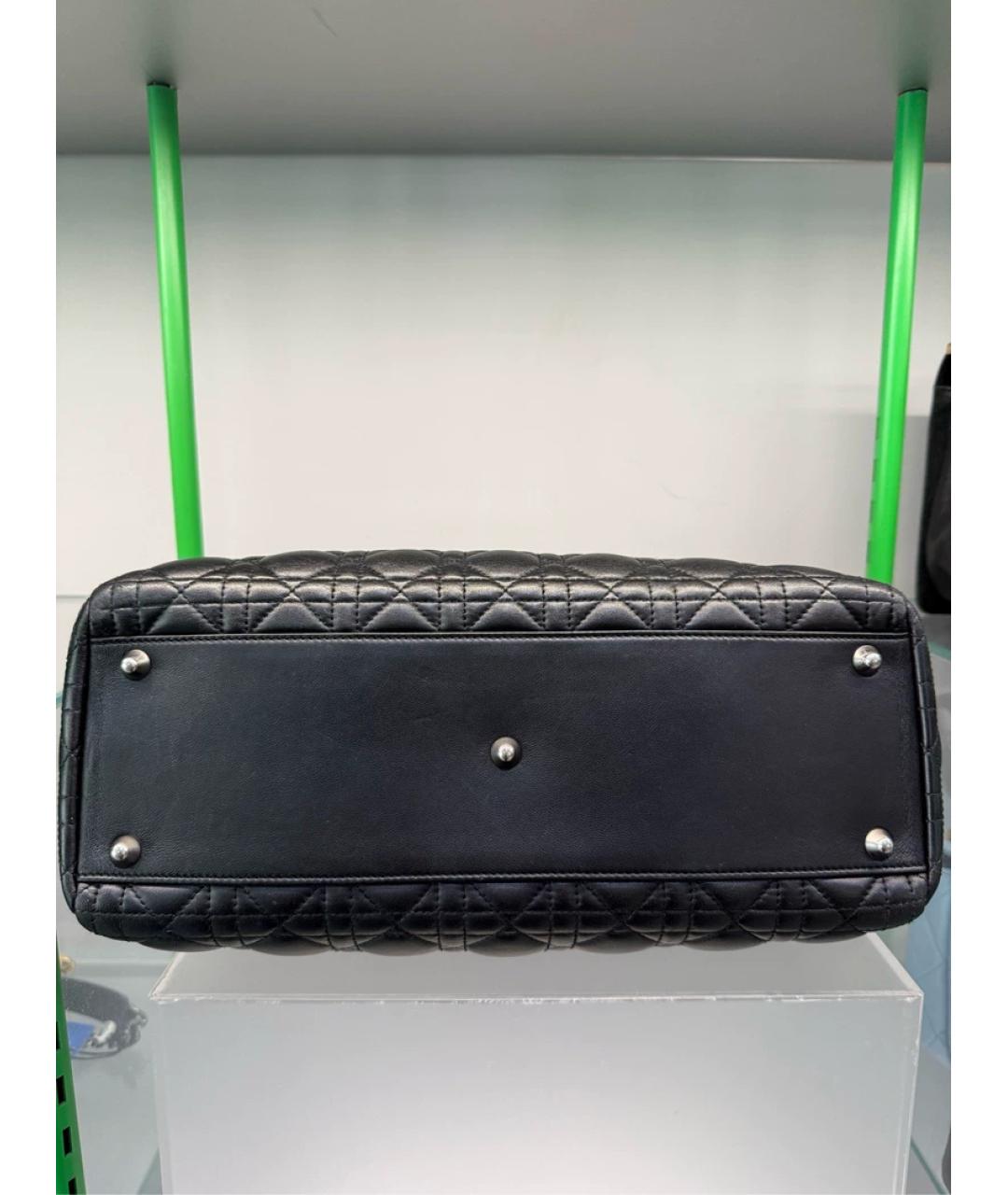 CHRISTIAN DIOR Черная кожаная сумка с короткими ручками, фото 4