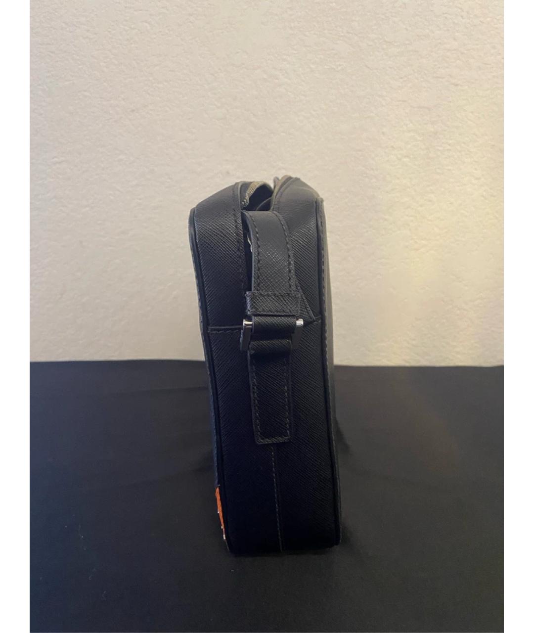 PRADA Черная кожаная сумка с короткими ручками, фото 4