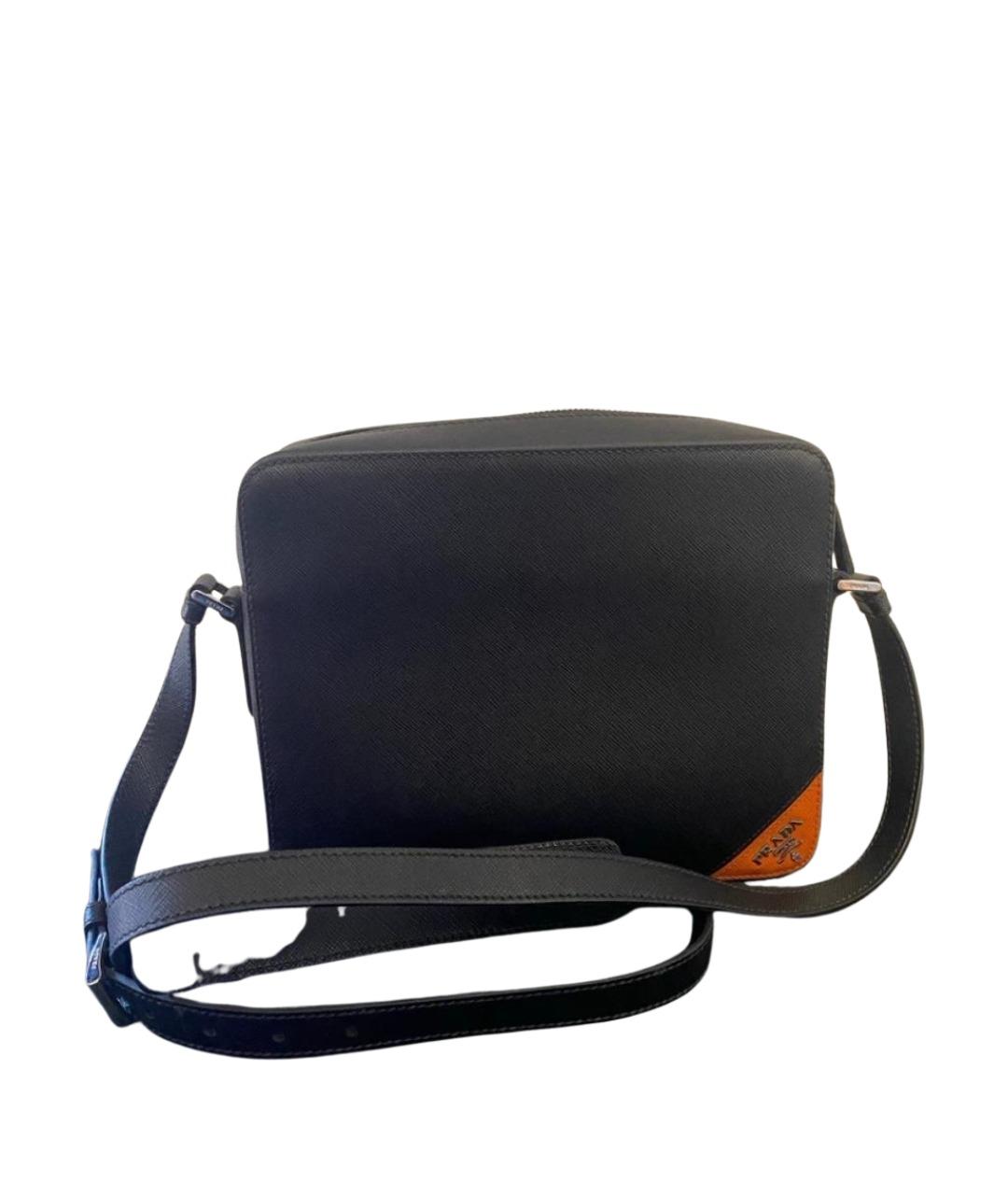 PRADA Черная кожаная сумка с короткими ручками, фото 1