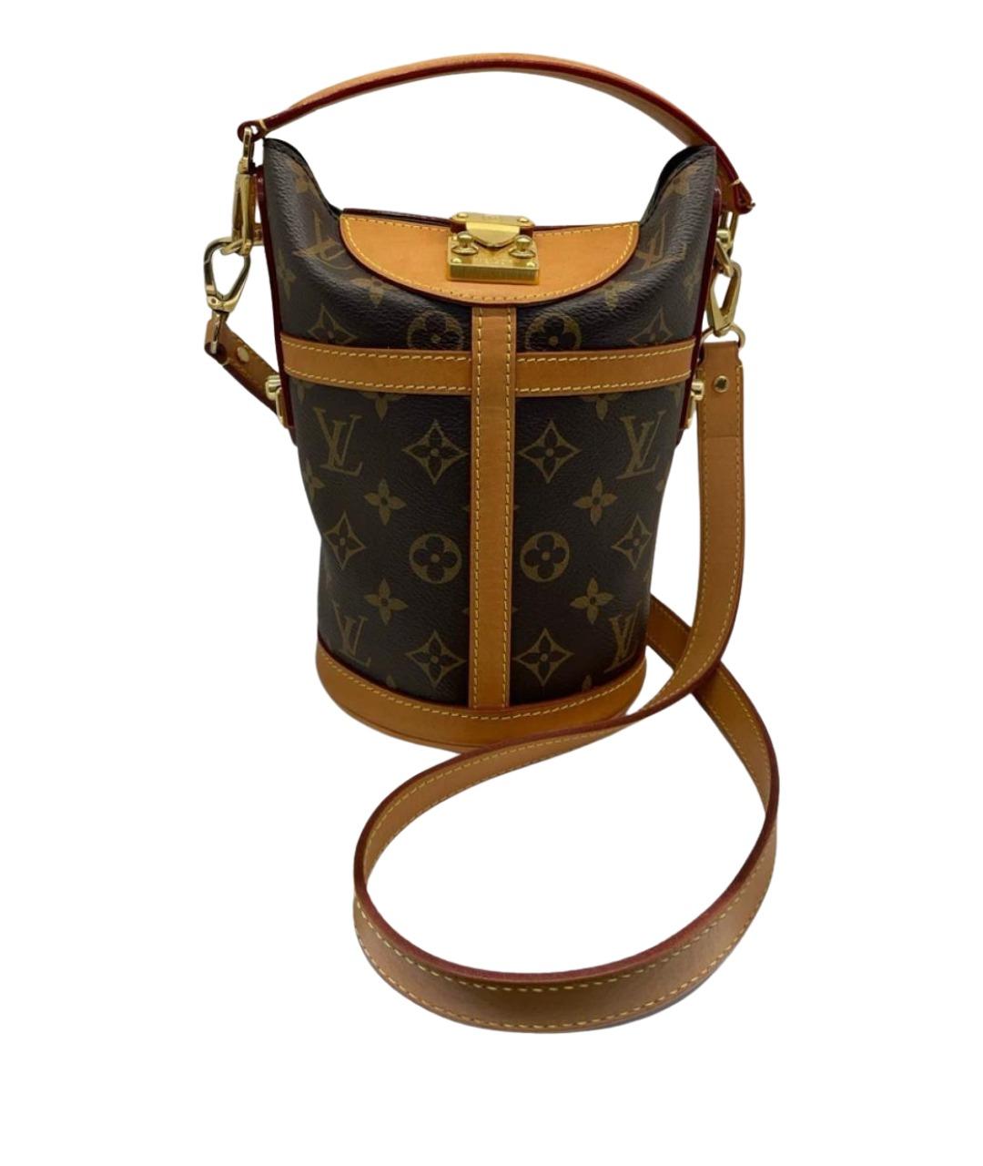 LOUIS VUITTON Коричневая кожаная сумка с короткими ручками, фото 1