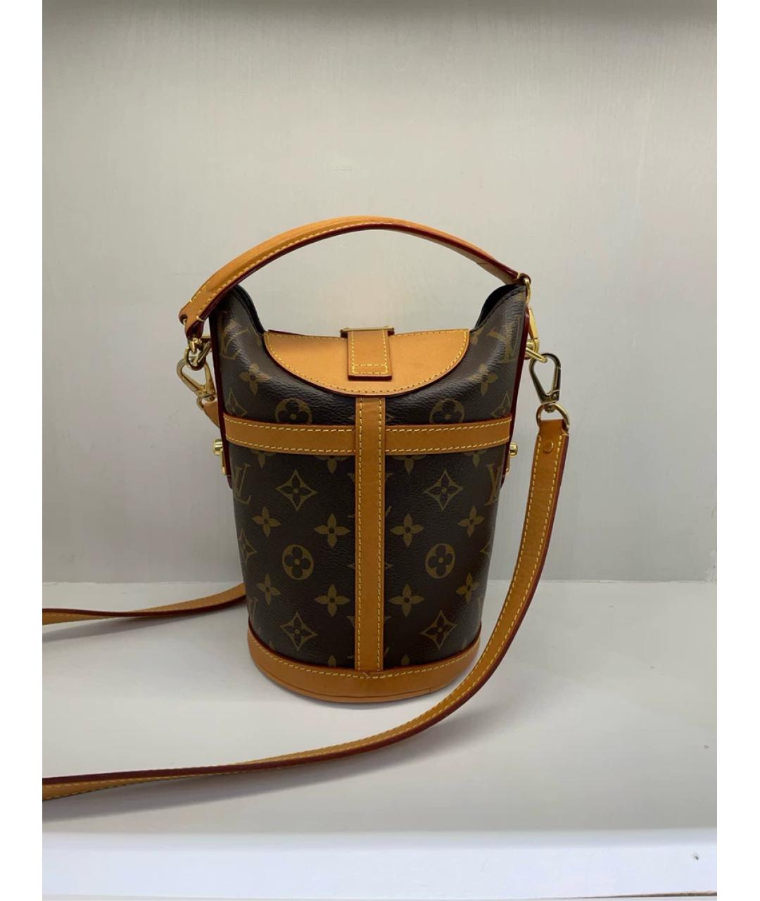 LOUIS VUITTON Коричневая кожаная сумка с короткими ручками, фото 2