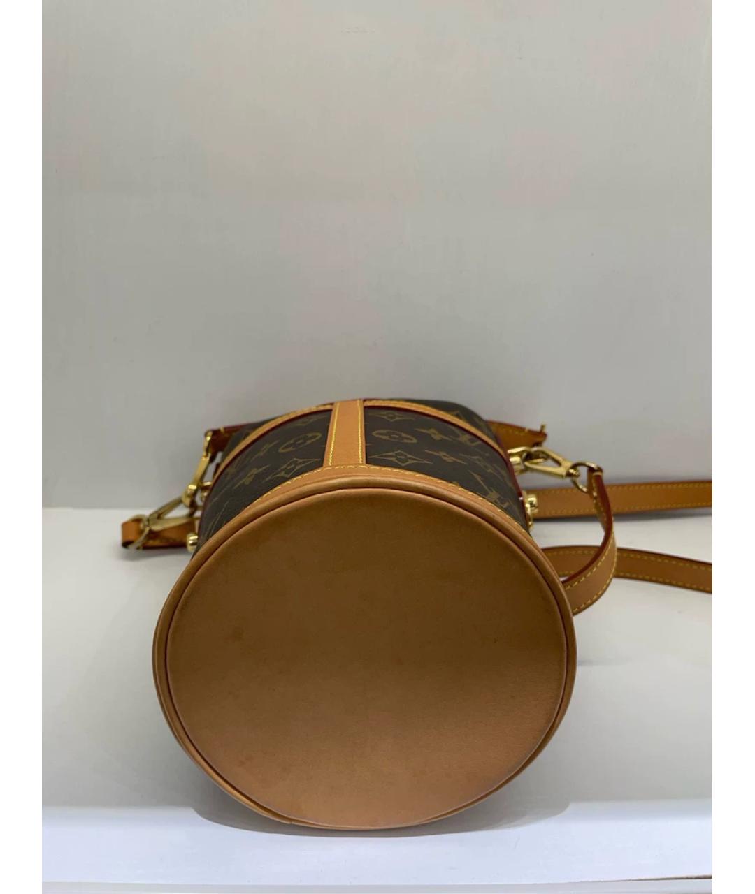 LOUIS VUITTON Коричневая кожаная сумка с короткими ручками, фото 5