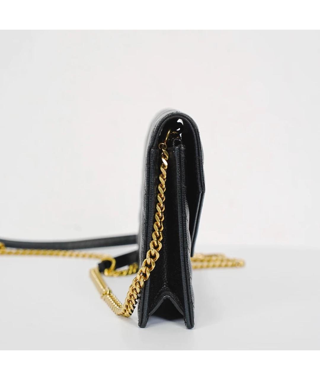 SAINT LAURENT Черная кожаная сумка через плечо, фото 5