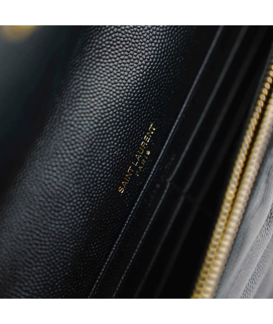 SAINT LAURENT Черная кожаная сумка через плечо, фото 7