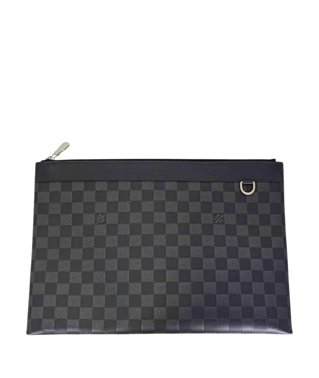 LOUIS VUITTON Черная кожаная сумка с короткими ручками, фото 1