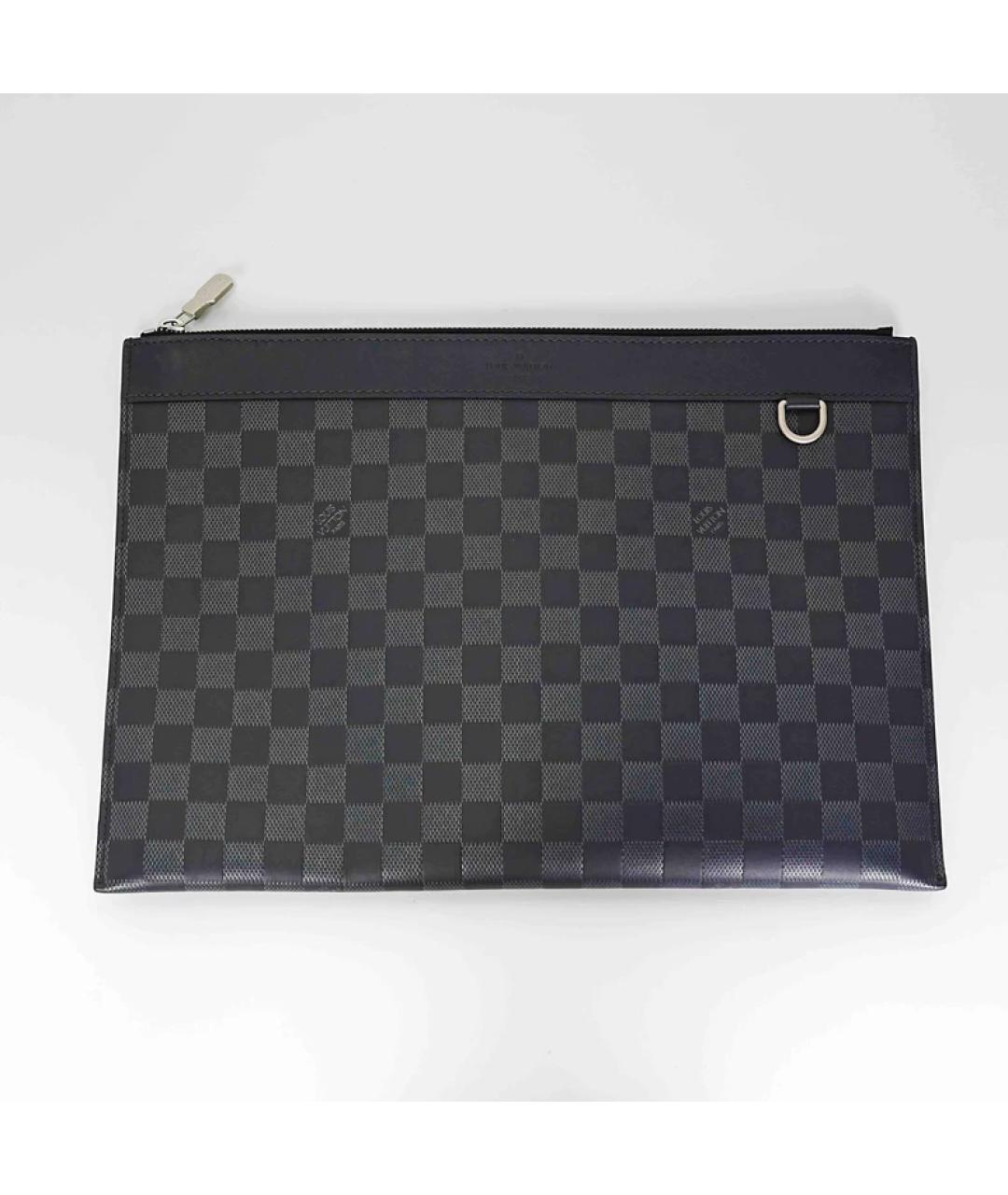 LOUIS VUITTON Черная кожаная сумка с короткими ручками, фото 7