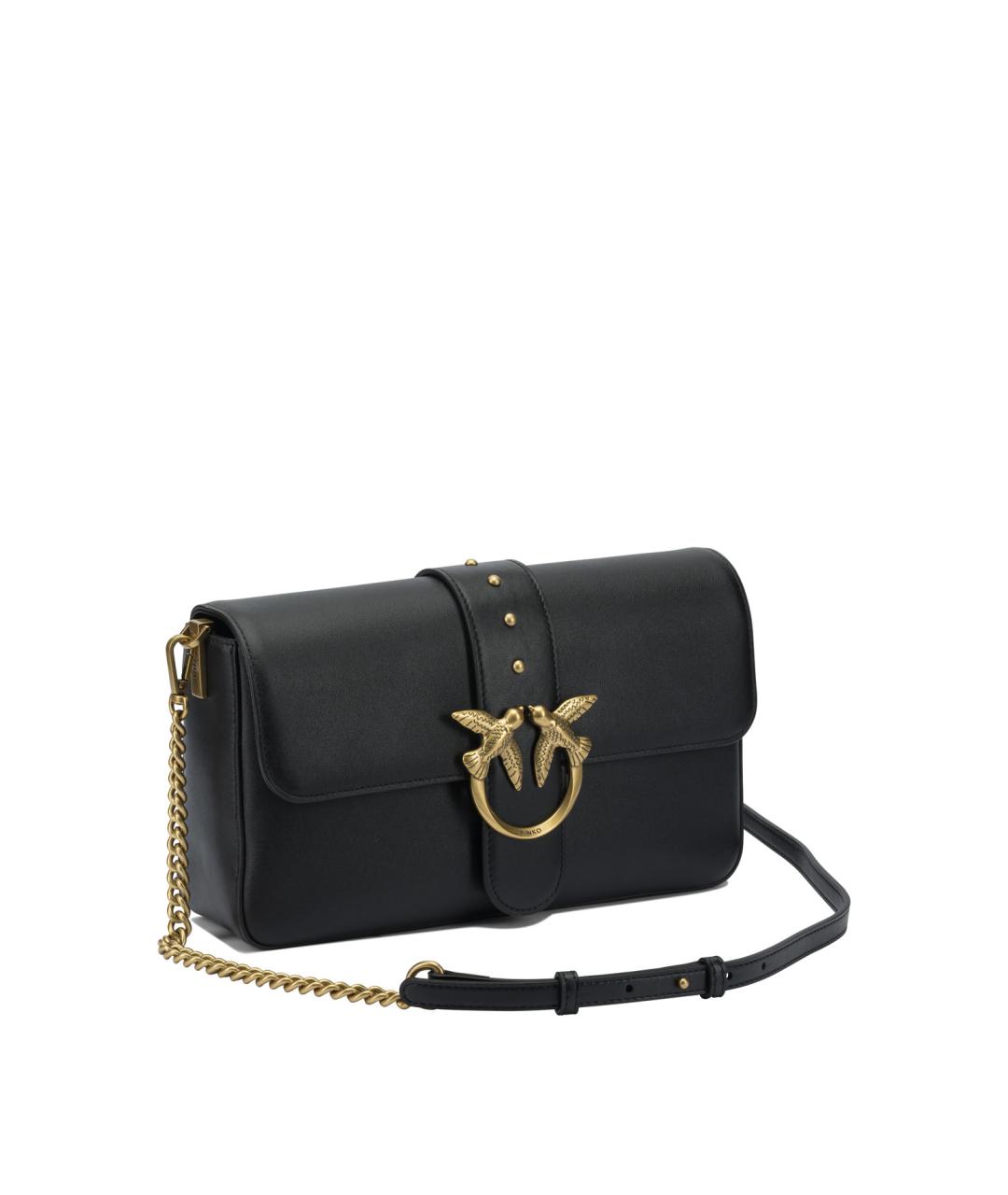 PINKO Черная кожаная сумка через плечо, фото 2