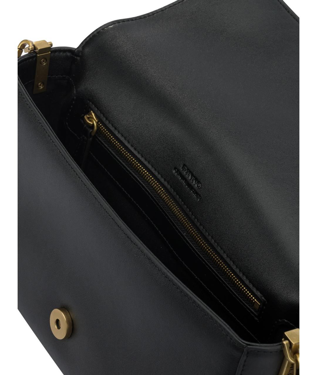 PINKO Черная кожаная сумка через плечо, фото 5