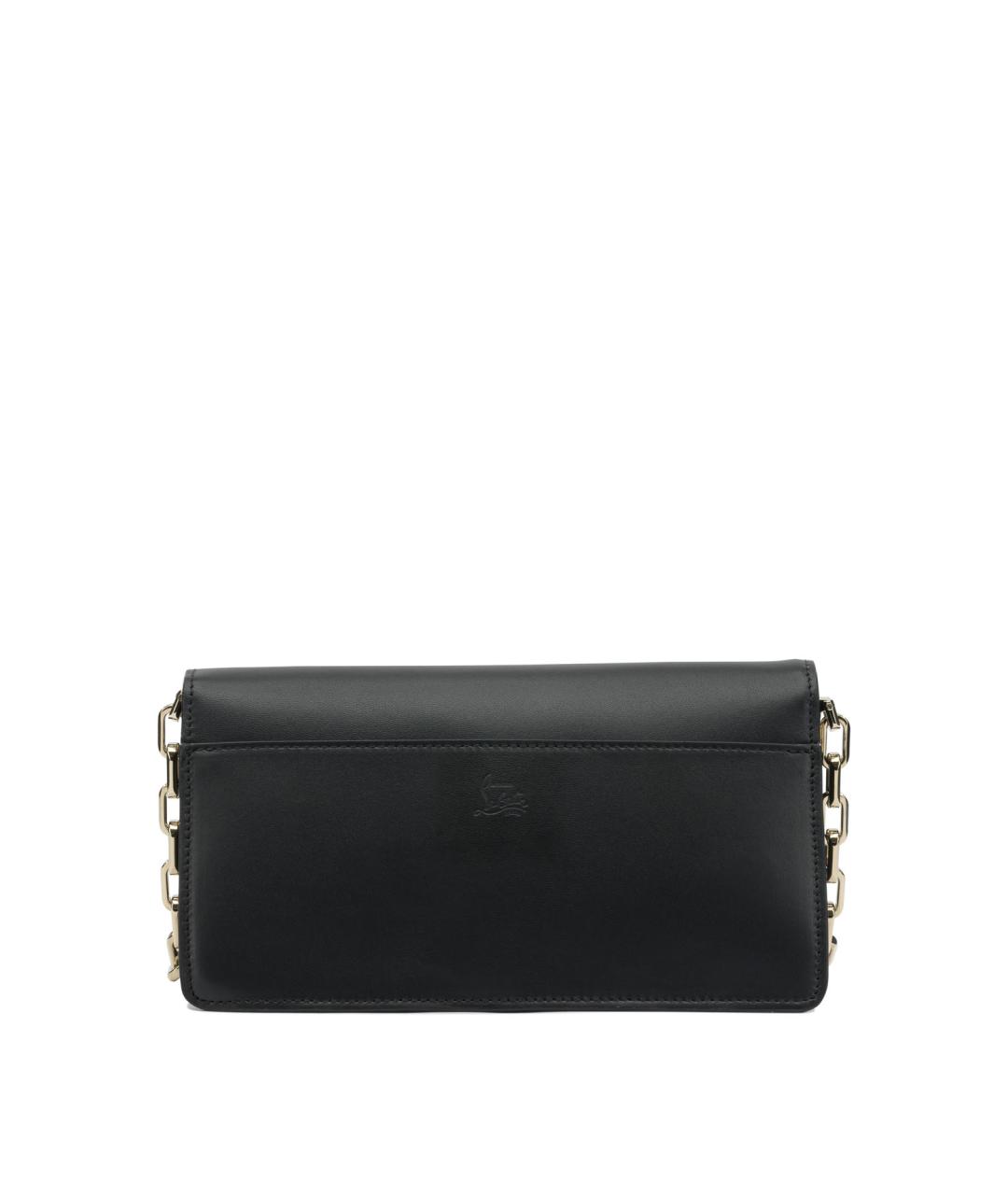 CHRISTIAN LOUBOUTIN Черная кожаная сумка через плечо, фото 3