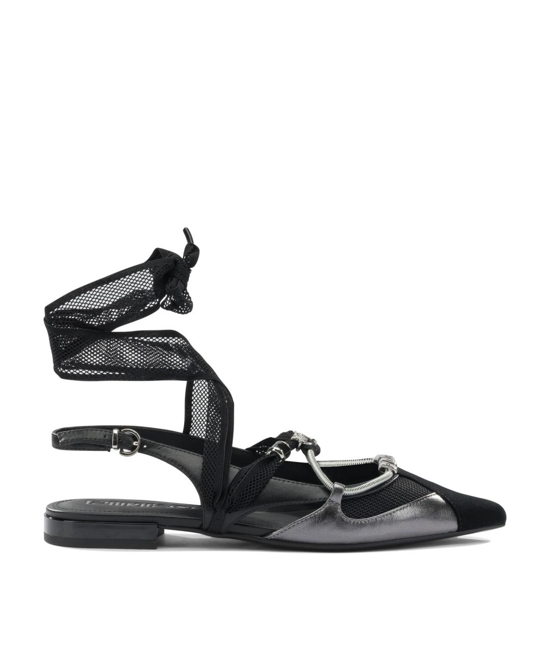 PINKO Черные кожаные балетки, фото 1