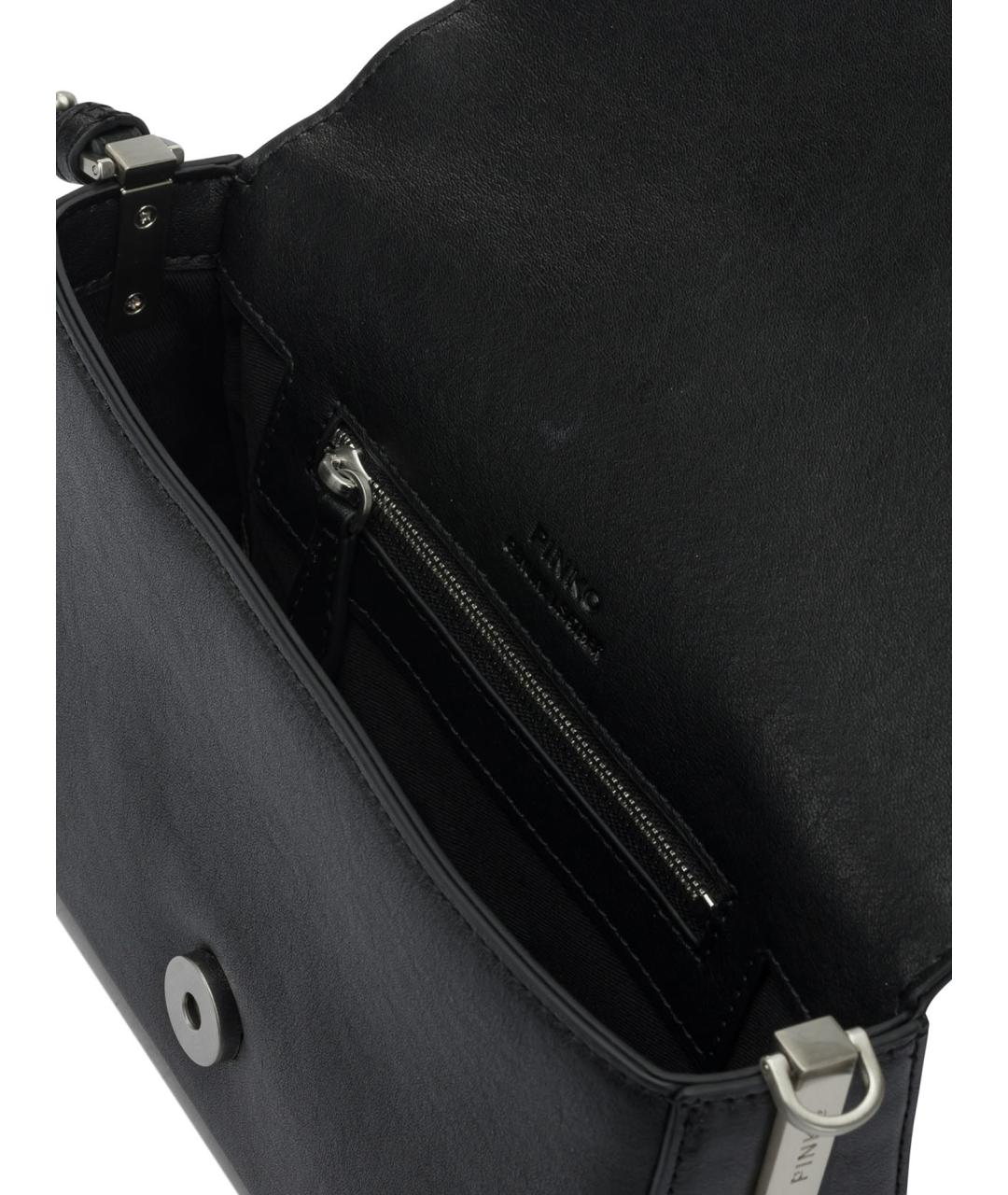 PINKO Черная кожаная сумка через плечо, фото 5