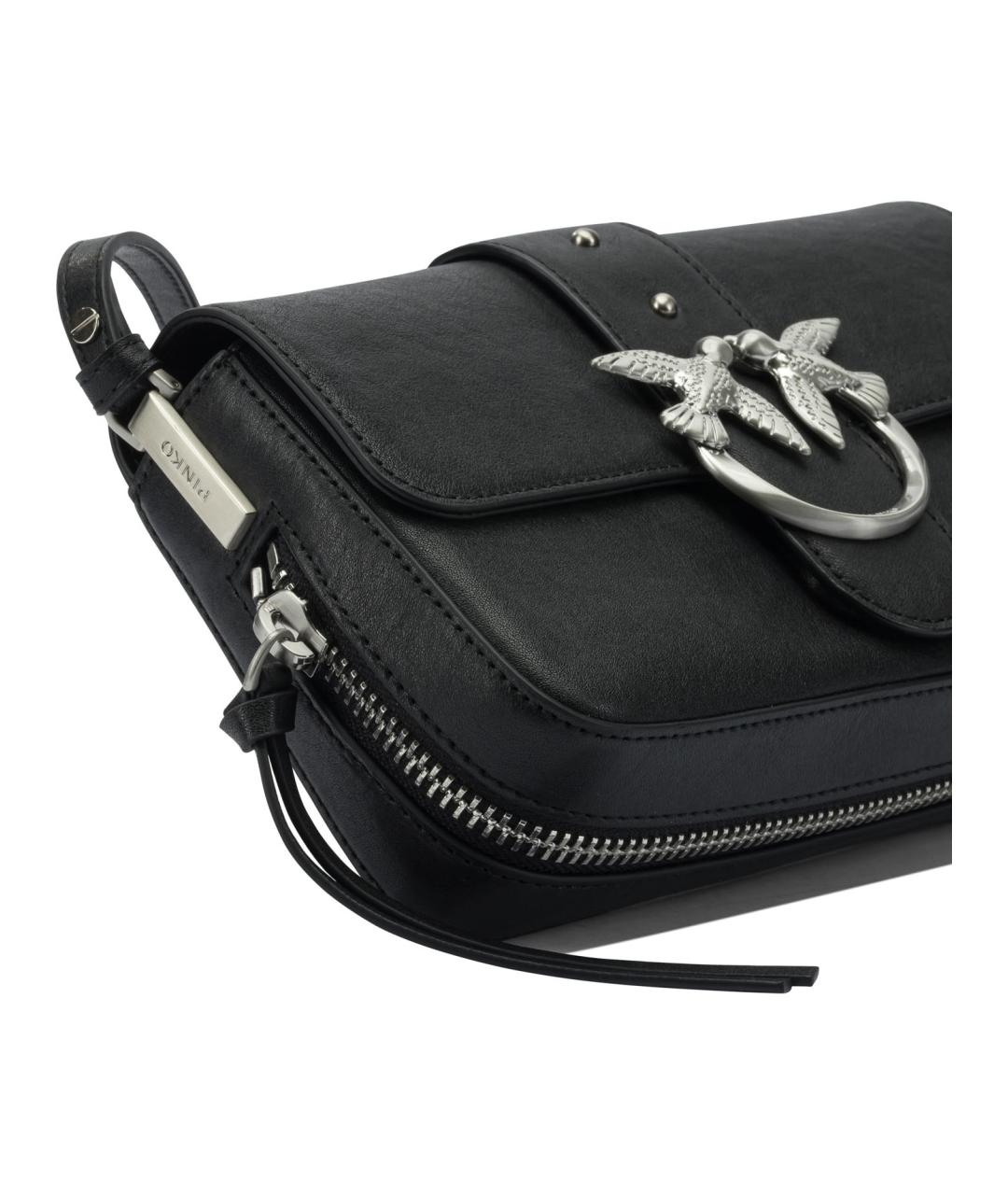 PINKO Черная кожаная сумка через плечо, фото 4