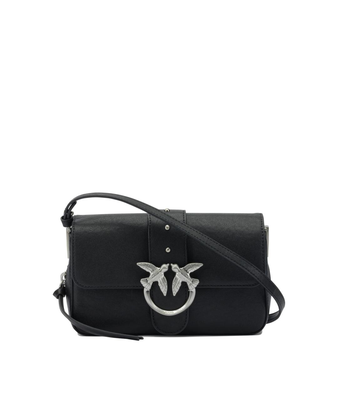 PINKO Черная кожаная сумка через плечо, фото 1