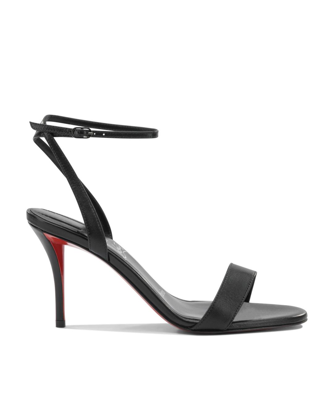 CHRISTIAN LOUBOUTIN Черные кожаные босоножки, фото 1