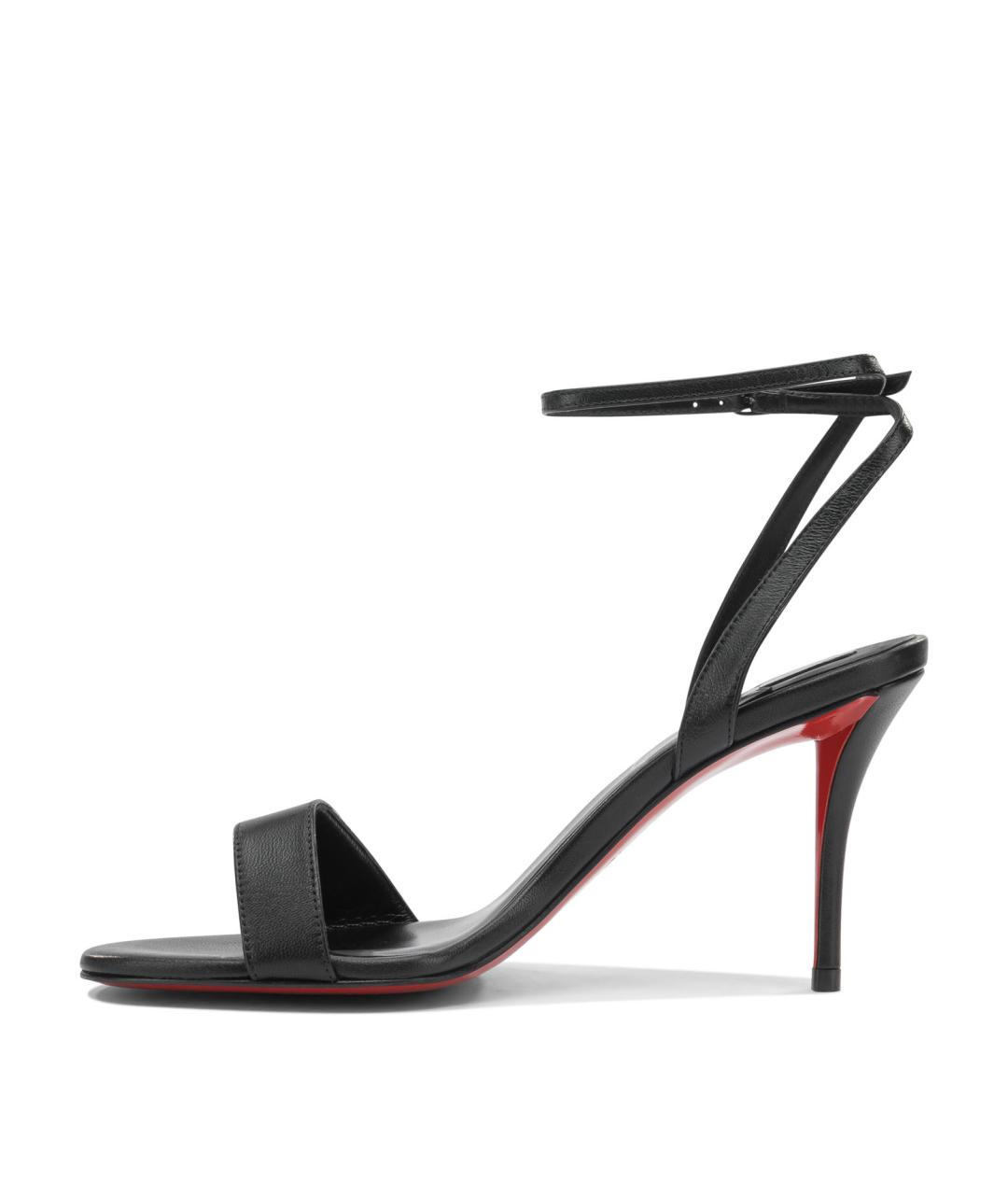 CHRISTIAN LOUBOUTIN Черные кожаные босоножки, фото 3