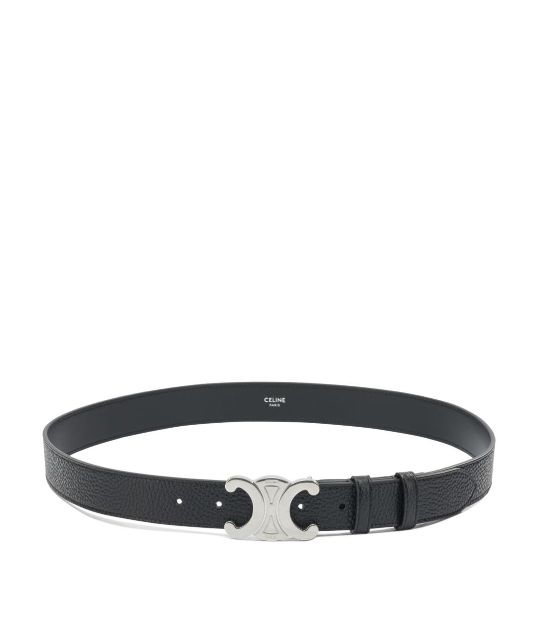 CELINE Черный кожаный ремень, фото 1