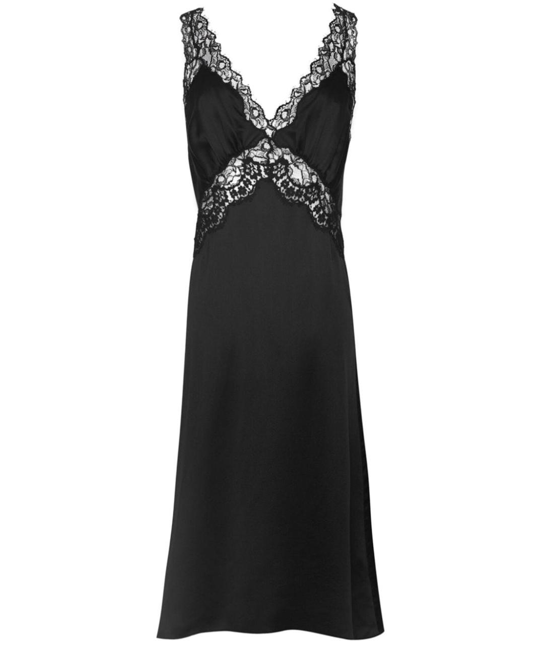 SAINT LAURENT Черное шелковое повседневное платье, фото 1