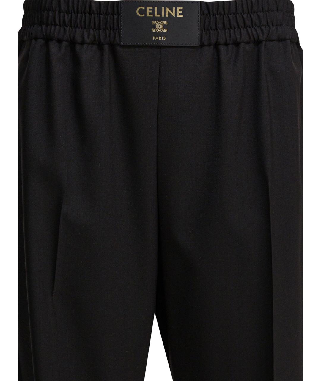 CELINE Черные шерстяные прямые брюки, фото 3