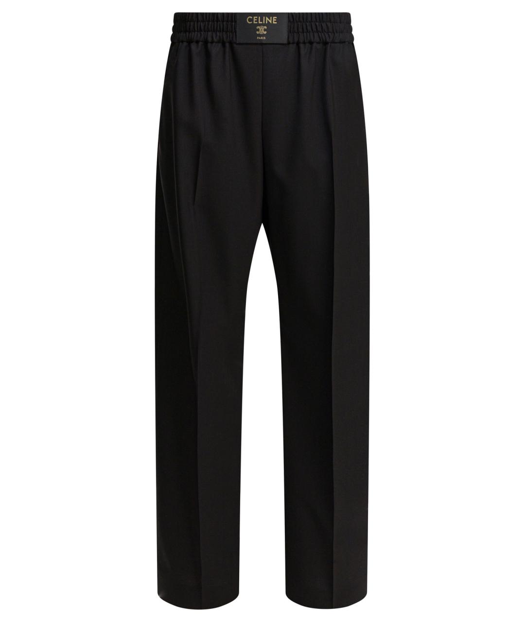 CELINE Черные шерстяные прямые брюки, фото 1