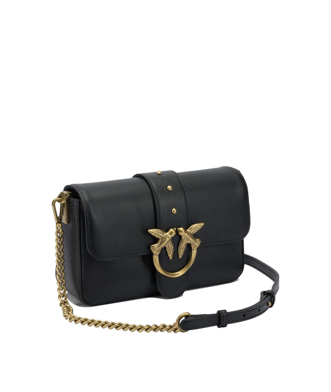 PINKO Черная кожаная сумка через плечо, фото 2