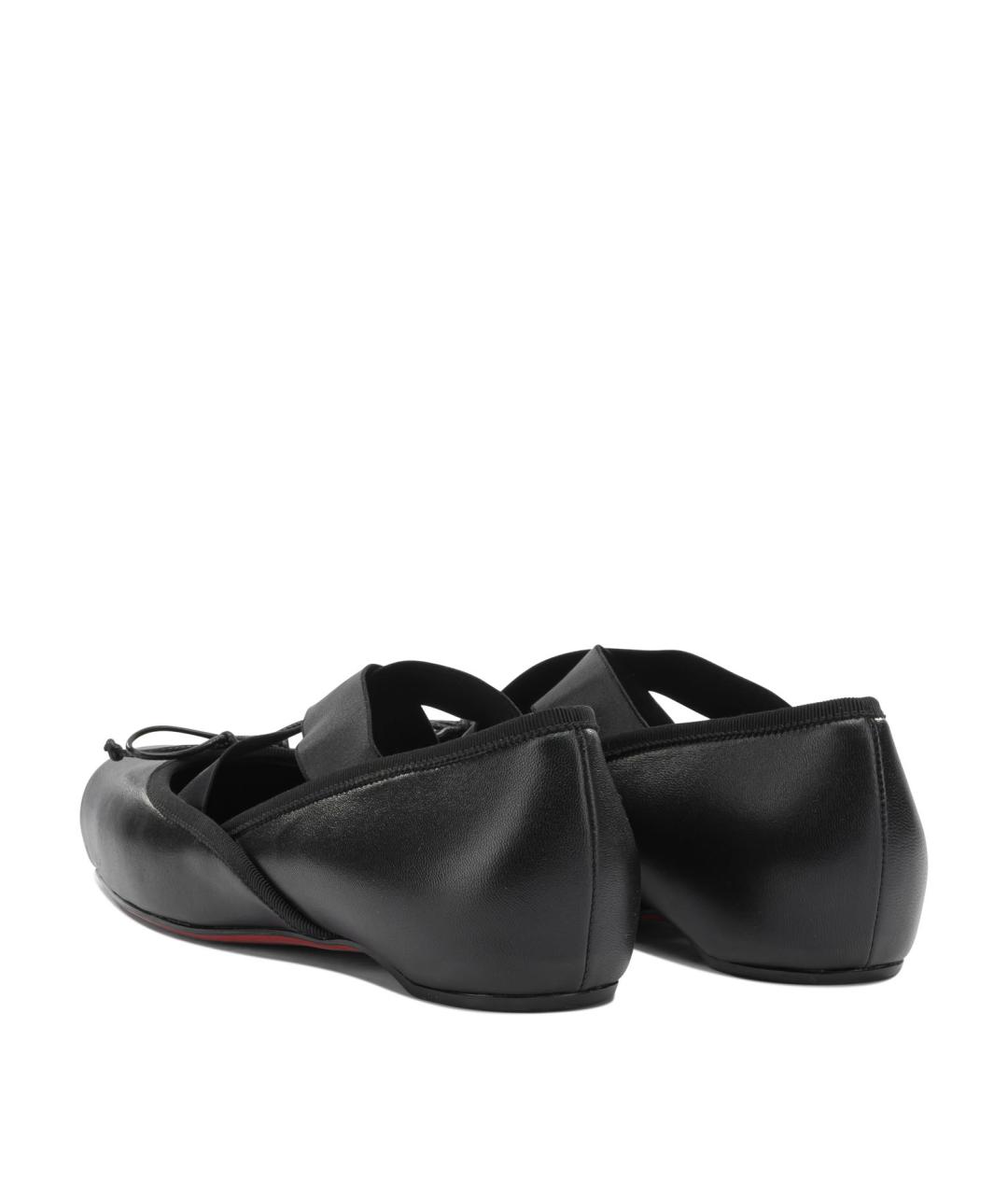 CHRISTIAN LOUBOUTIN Черные кожаные балетки, фото 4
