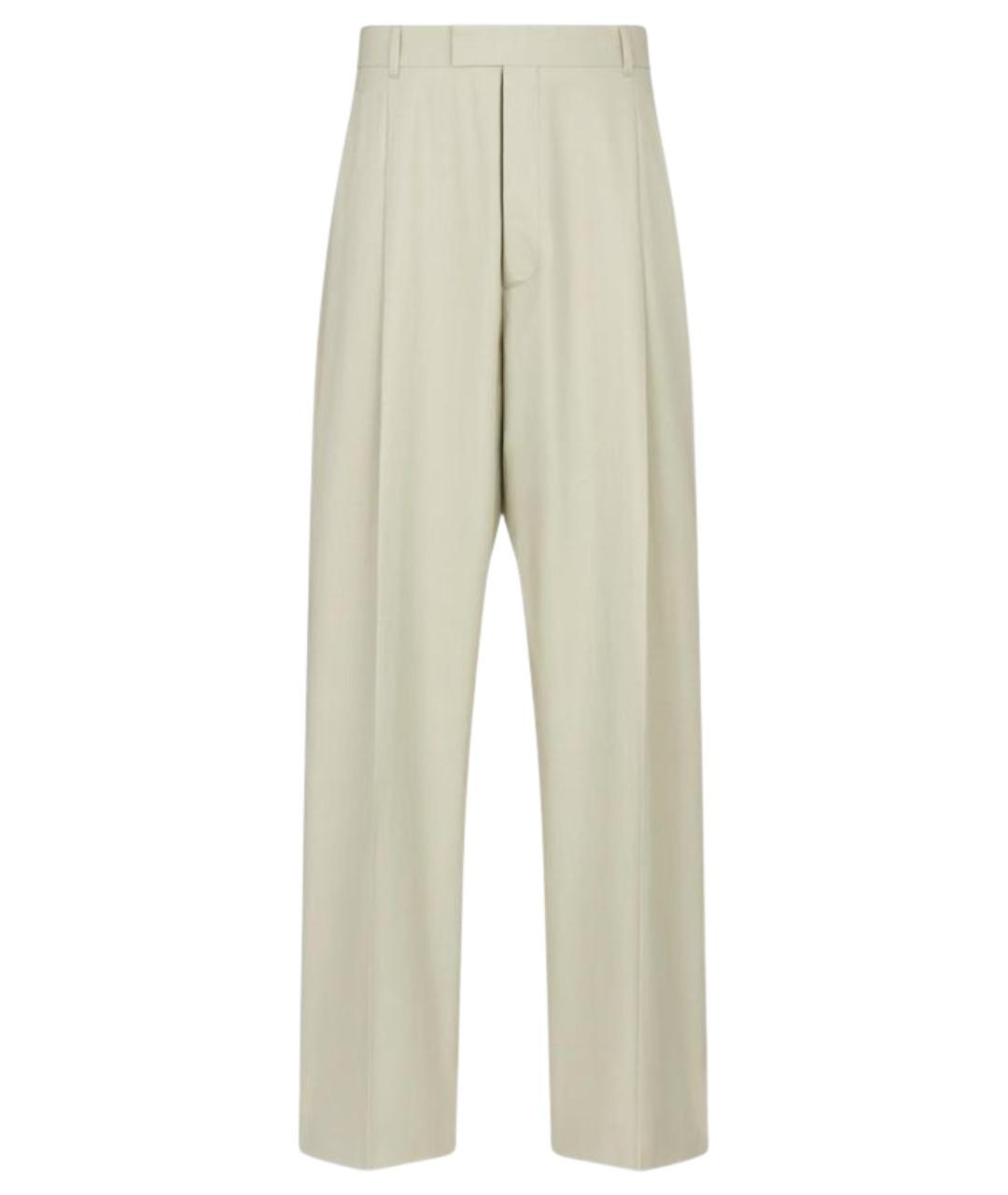 CHRISTIAN DIOR Бежевые хлопковые повседневные брюки, фото 1