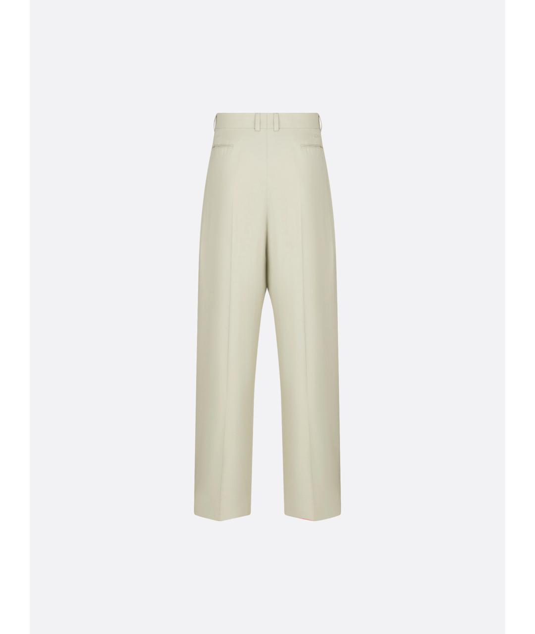 CHRISTIAN DIOR Бежевые хлопковые повседневные брюки, фото 2