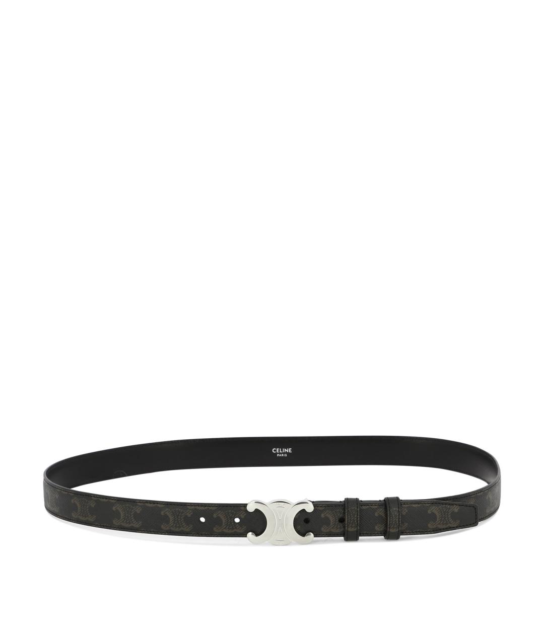 CELINE Черный кожаный ремень, фото 1