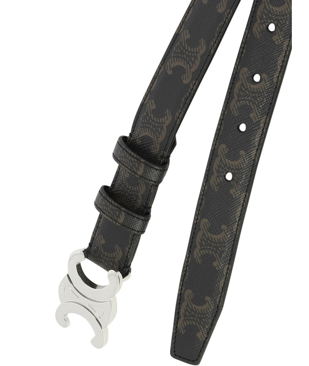 CELINE Черный кожаный ремень, фото 2