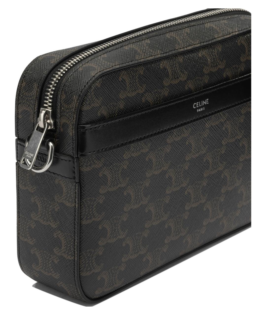 CELINE Черная синтетическая сумка на плечо, фото 4