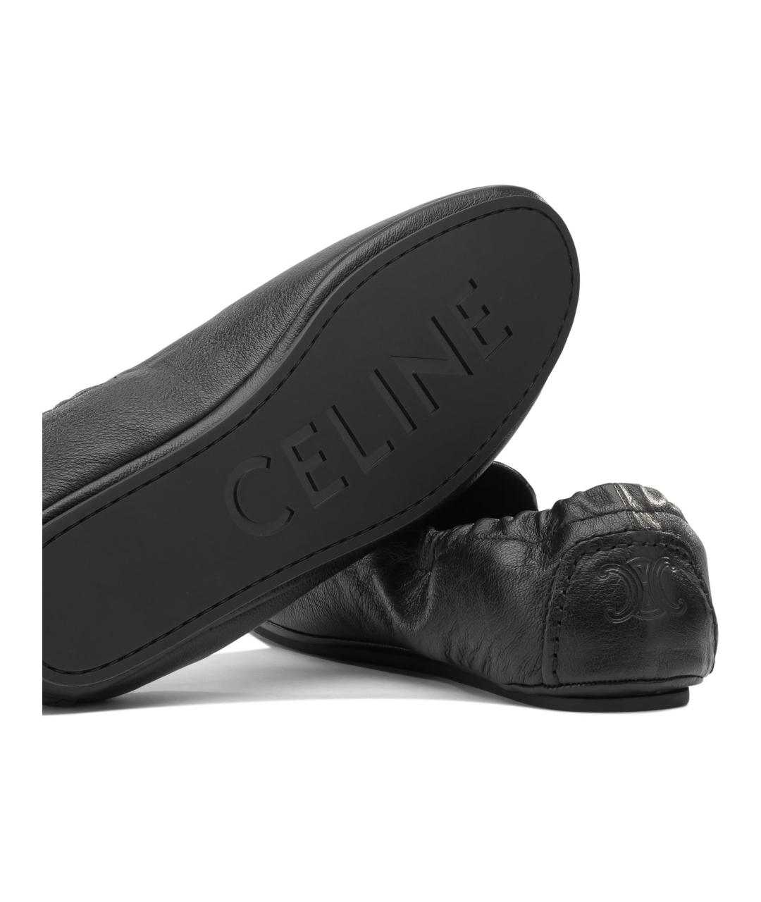 CELINE Черные кожаные мокасины, фото 5