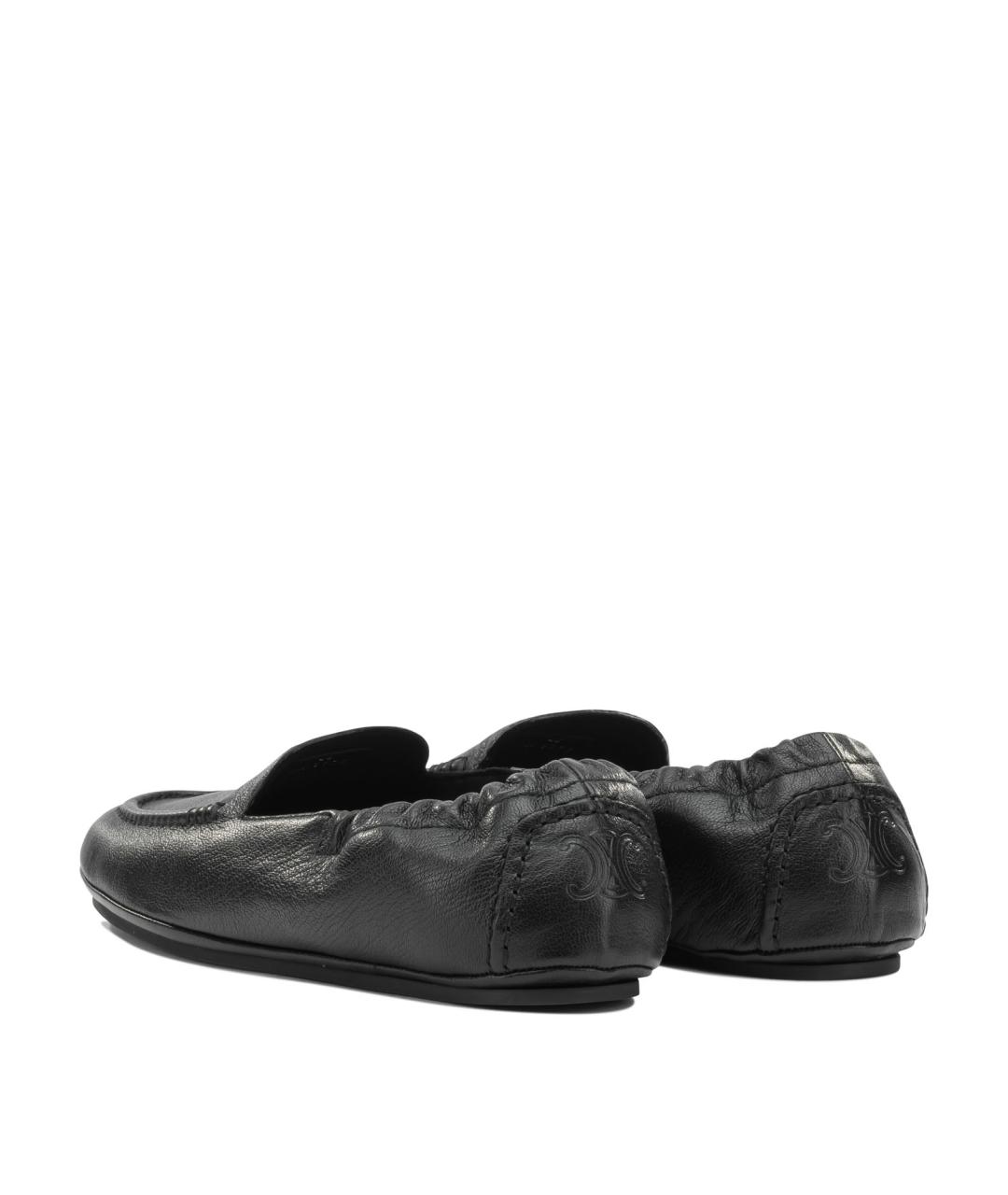 CELINE Черные кожаные мокасины, фото 4