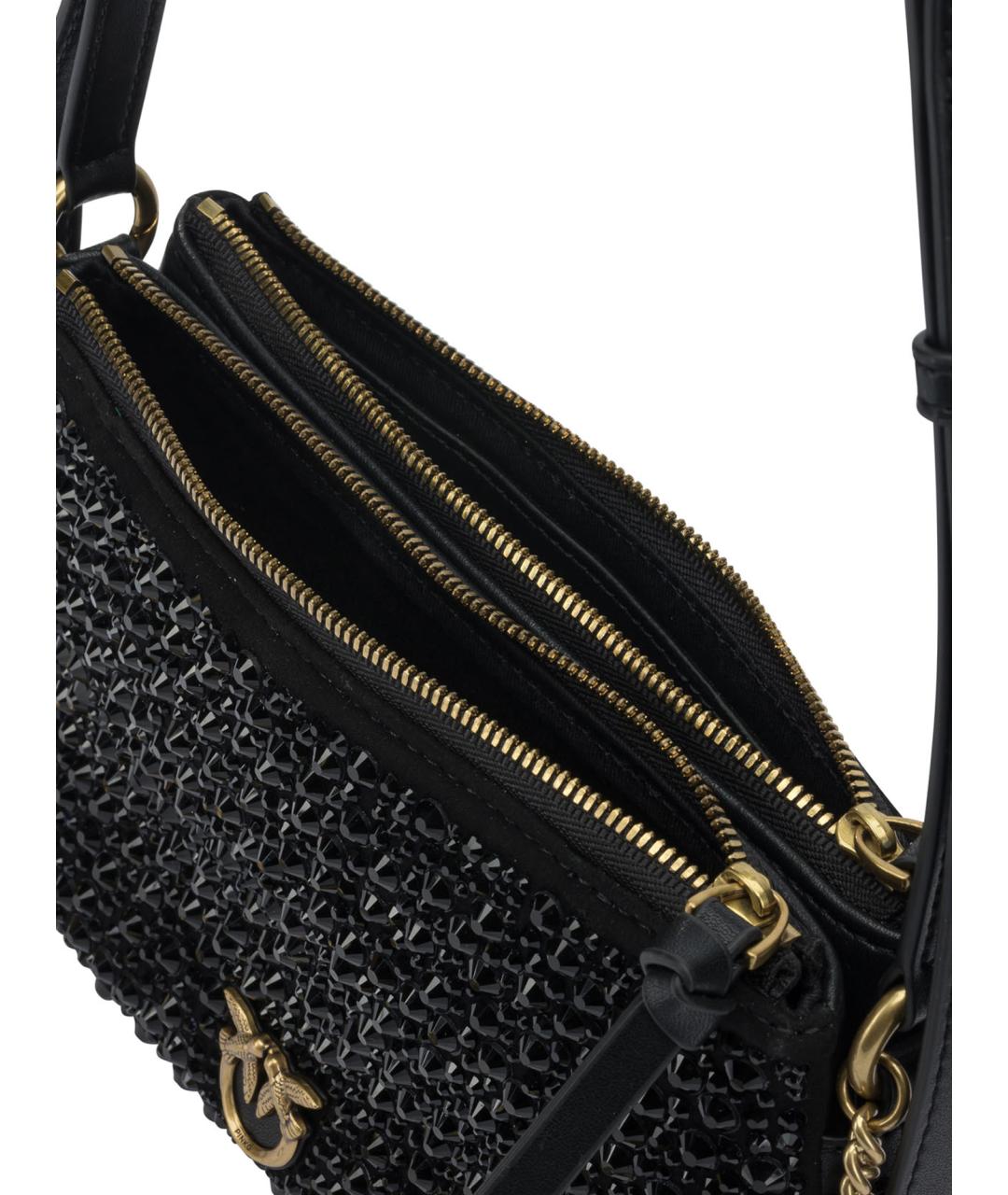 PINKO Черная кожаная сумка через плечо, фото 5