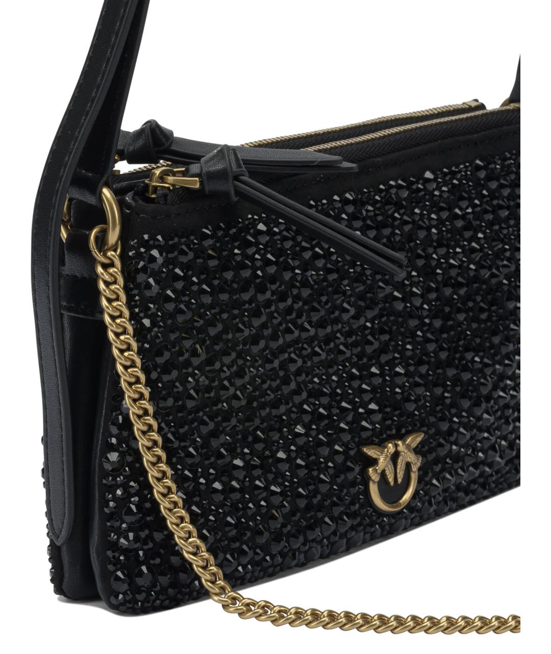 PINKO Черная кожаная сумка через плечо, фото 4