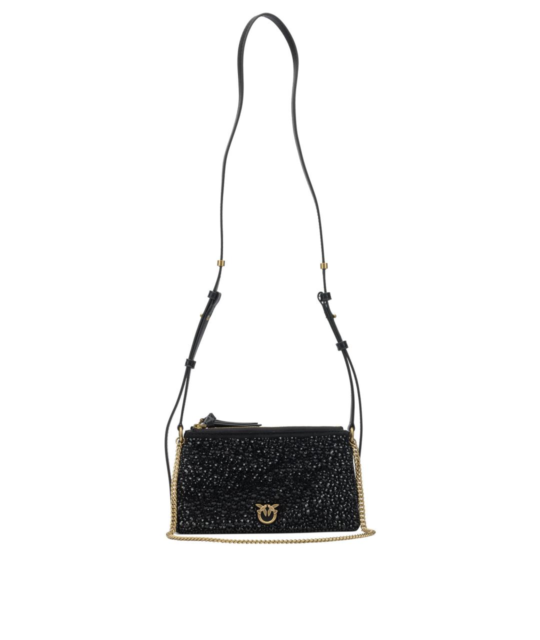 PINKO Черная кожаная сумка через плечо, фото 1