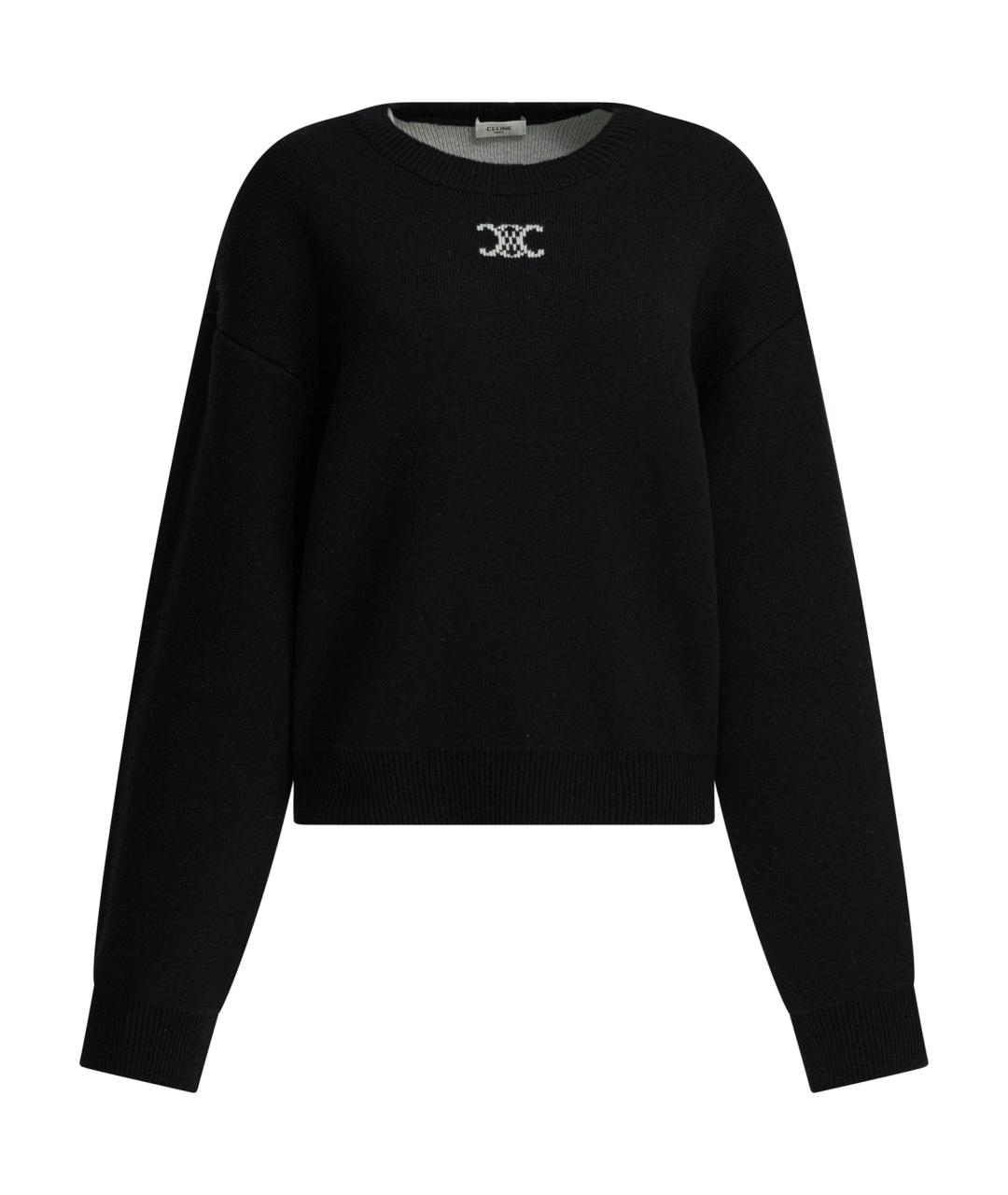 CELINE Черный кашемировый джемпер / свитер, фото 1
